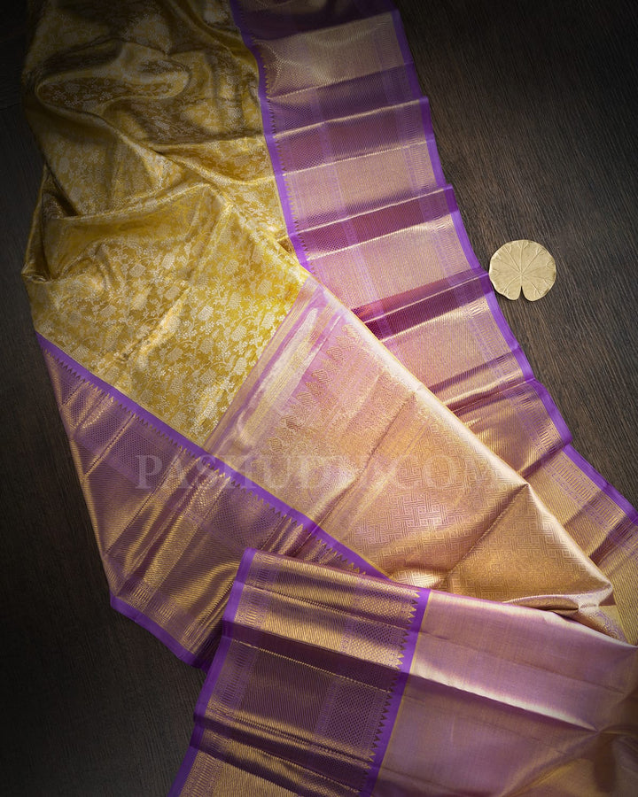 Lavender Gold Tissue Bridal Kanjivaram Silk Saree-SP423