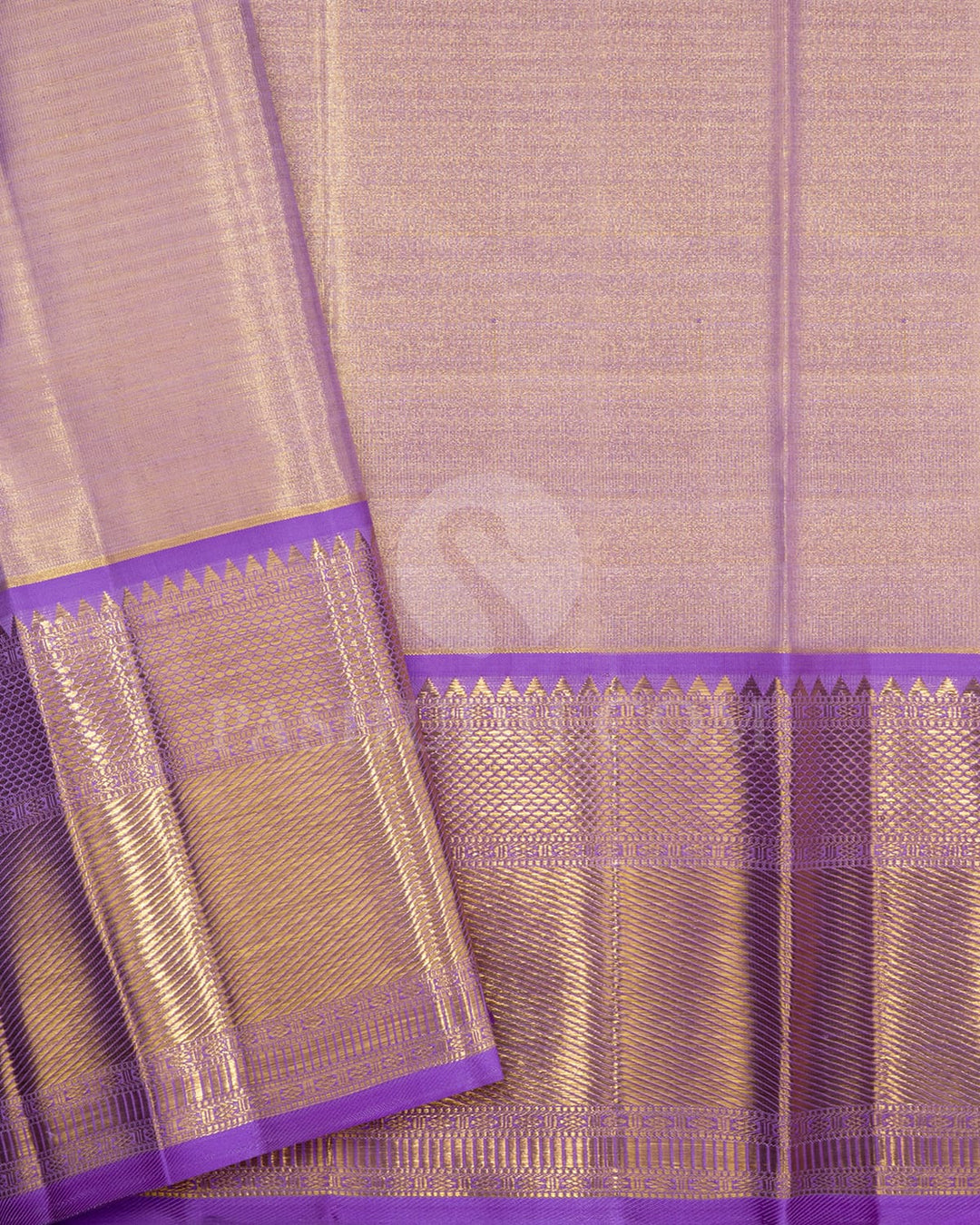 Lavender Gold Tissue Bridal Kanjivaram Silk Saree-SP423