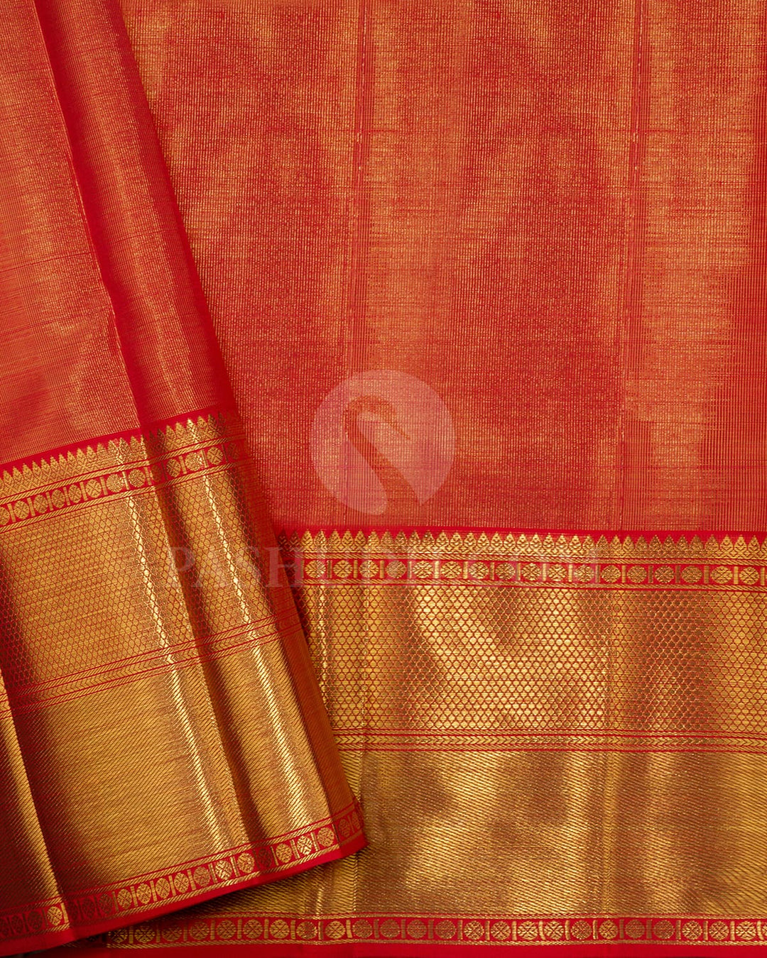 Red Gold Tissue Kanjivaram Silk Saree-SP431