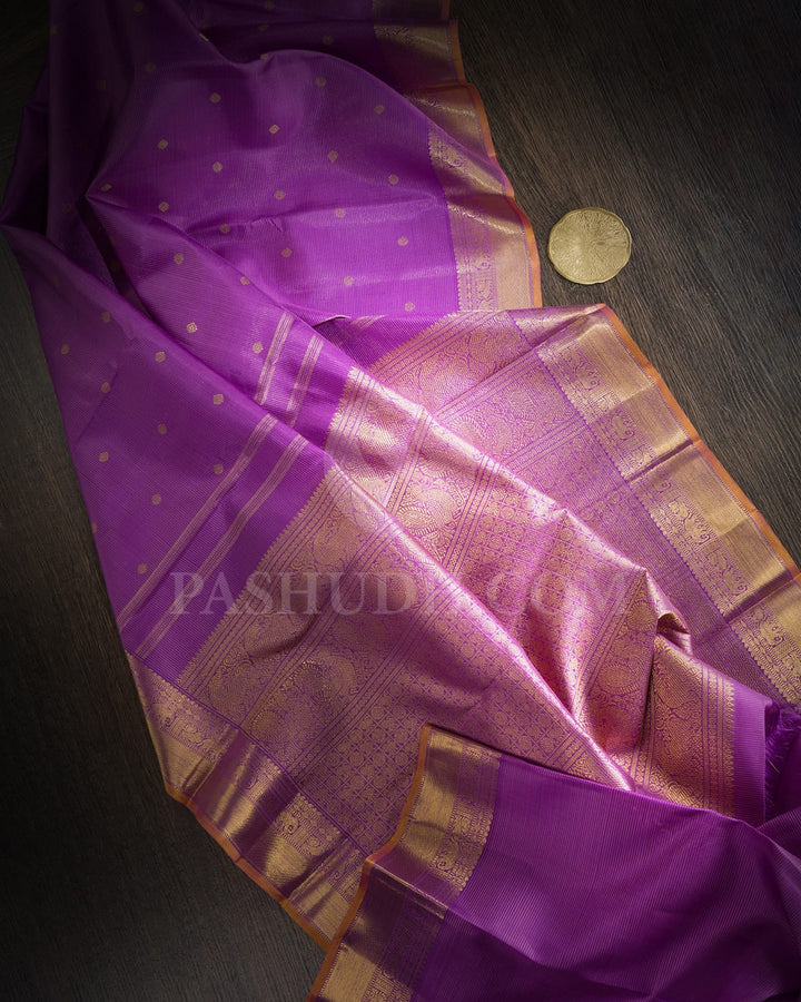 Lavender Traditional Pure Zari Kanjivaram Silk Saree-SP448