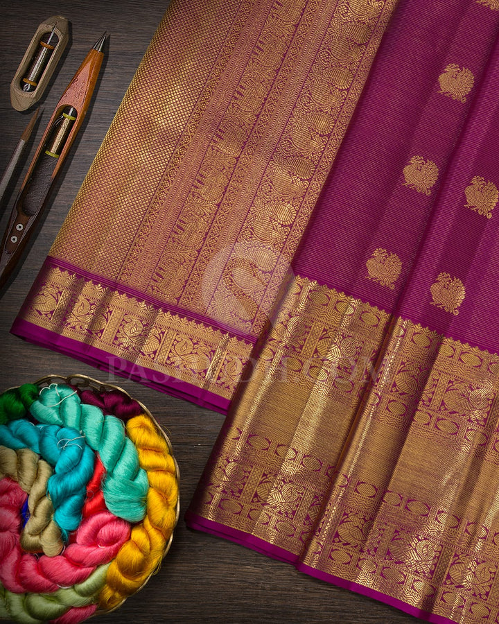 Magenta Purple Traditional Kanjivaram Silk Saree-SP426