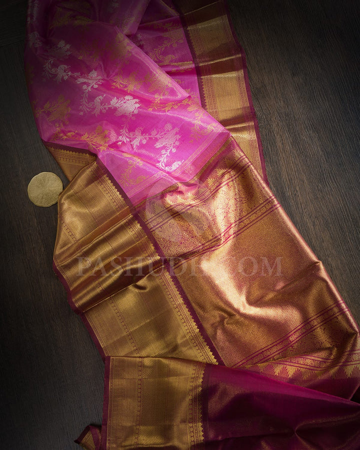 Pink Tissue Kanjivaram Silk Saree-SP442