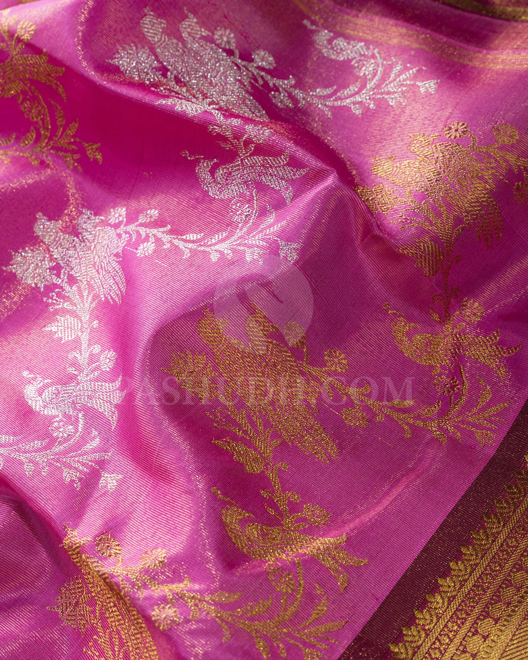 Pink Tissue Kanjivaram Silk Saree-SP442