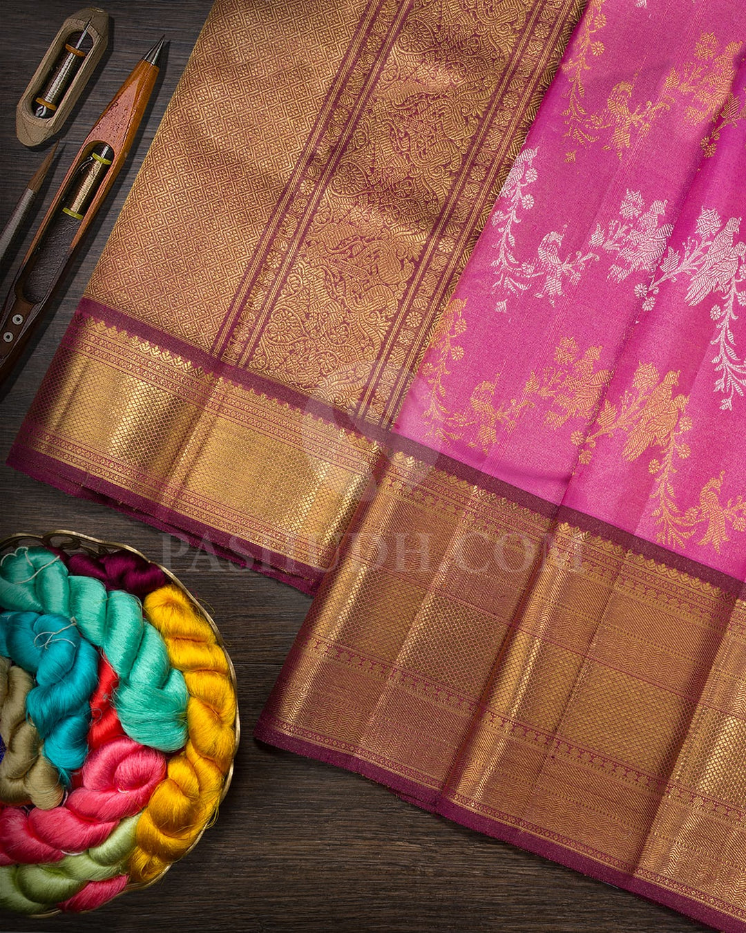 Pink Tissue Kanjivaram Silk Saree-SP442