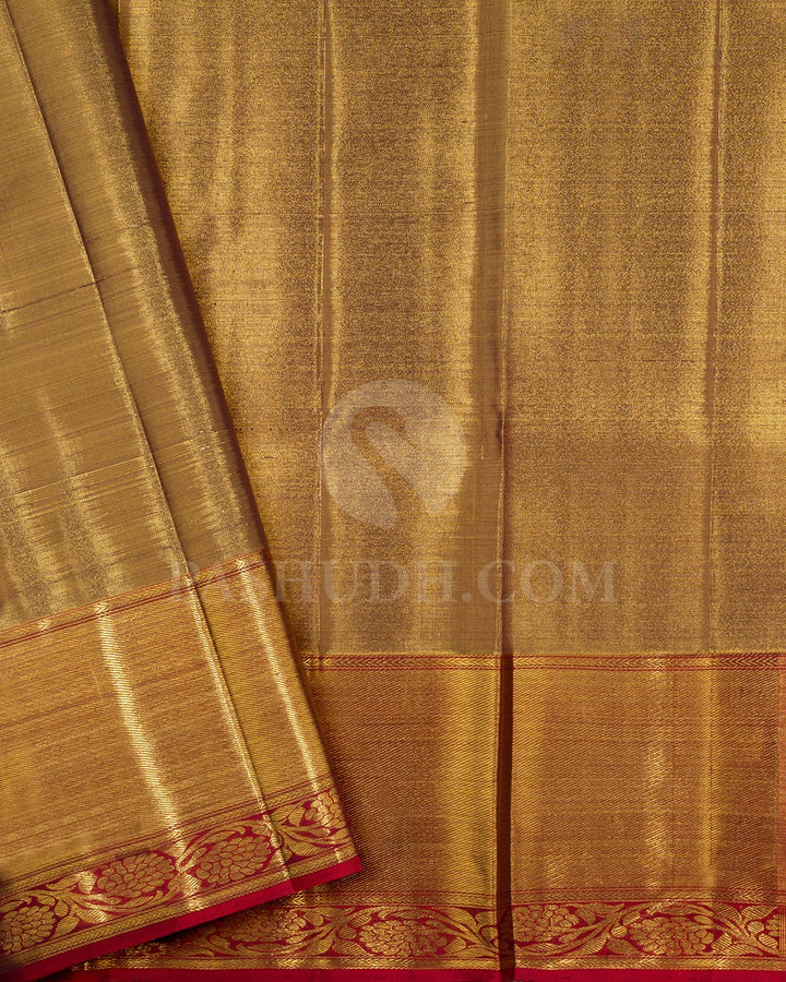 Gold And Silver Tissue Bridal Kanjivaram Silk Saree-SP443