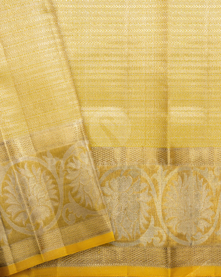 Dual Shaded Sunset Orange Tissue Kanjivaram Silk Saree-SP429