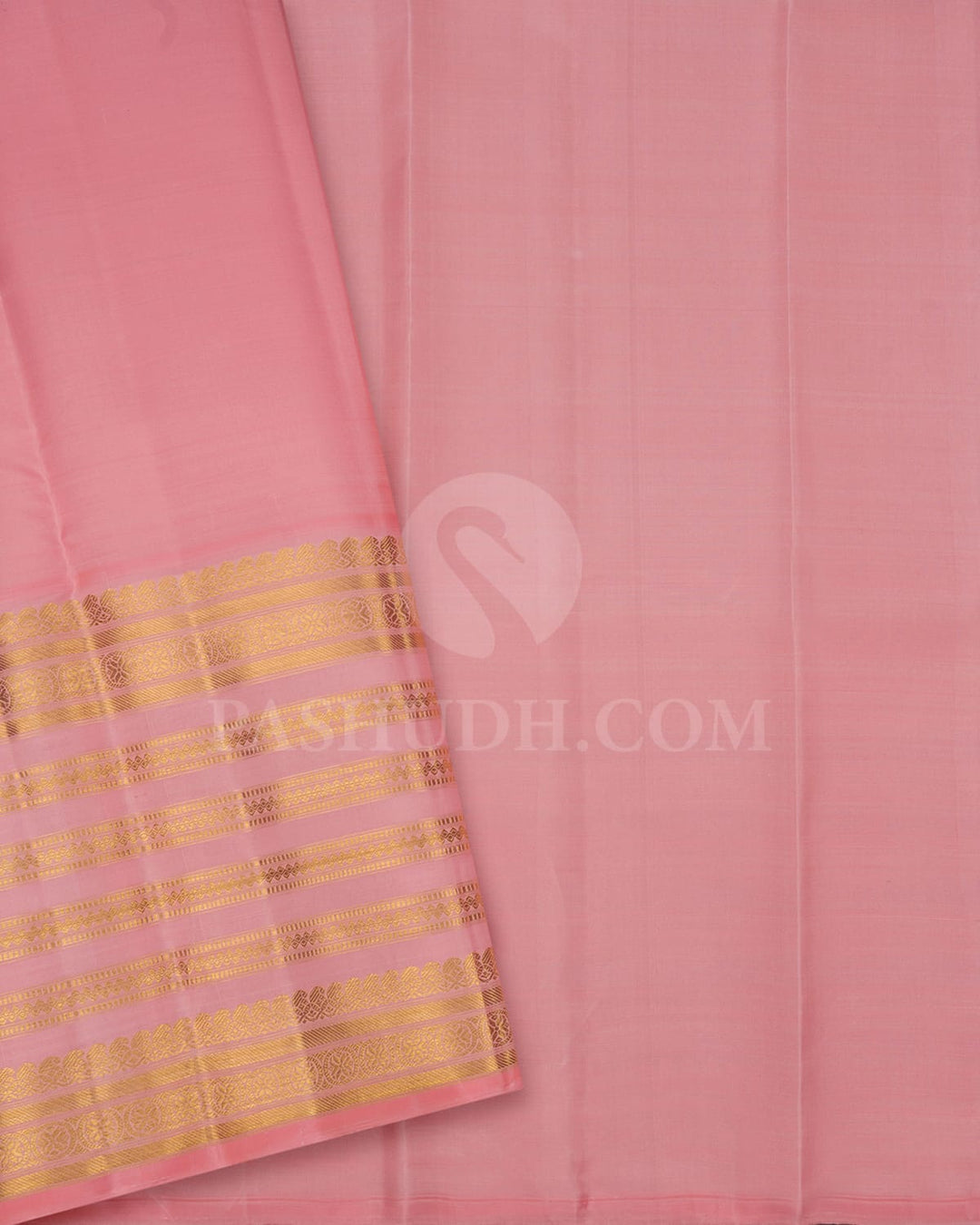 Dual Shaded Purple Pattu Paavadai Set With Peachy Pink Border-PA18