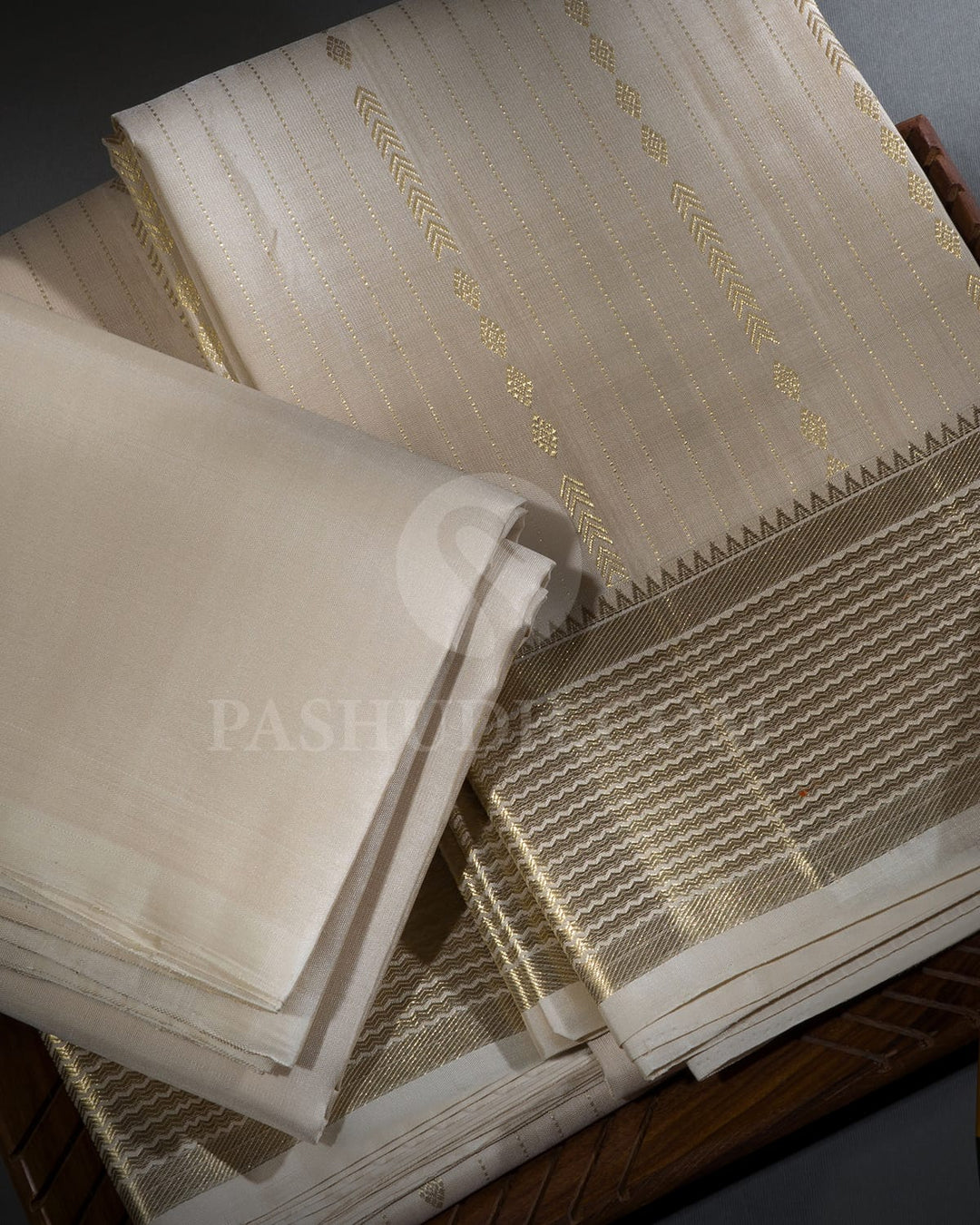 Pearl Pure Silk Dhothi Angavastram With Shirt-V54