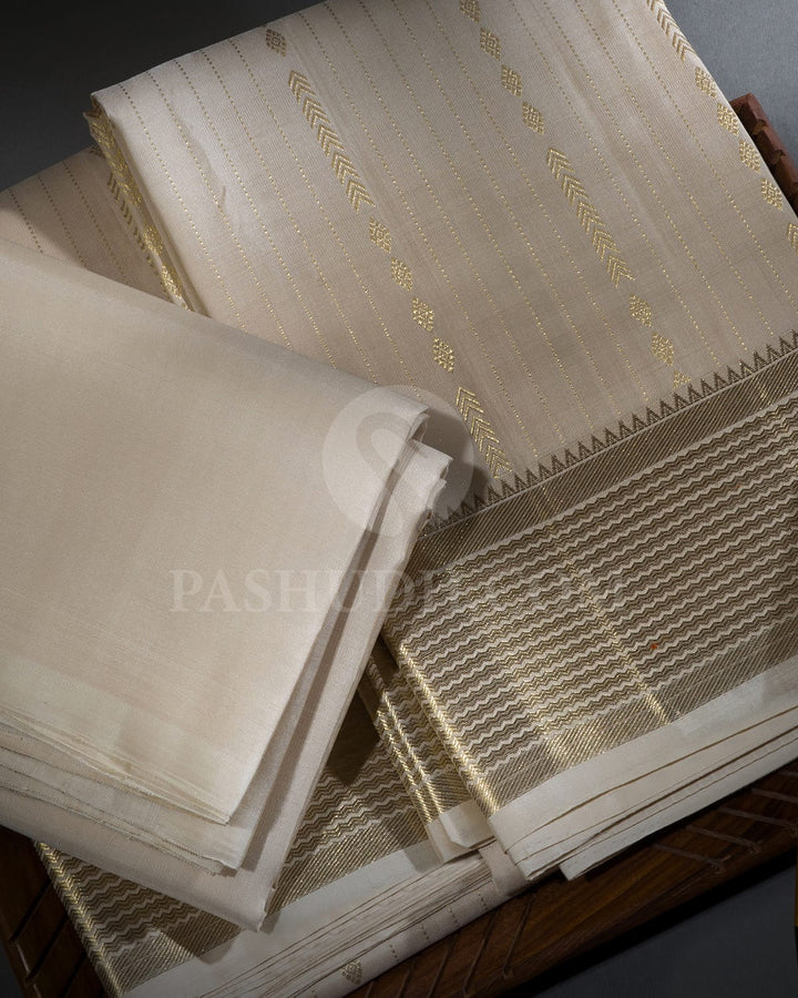 Pearl Pure Silk Dhothi Angavastram With Shirt-V54