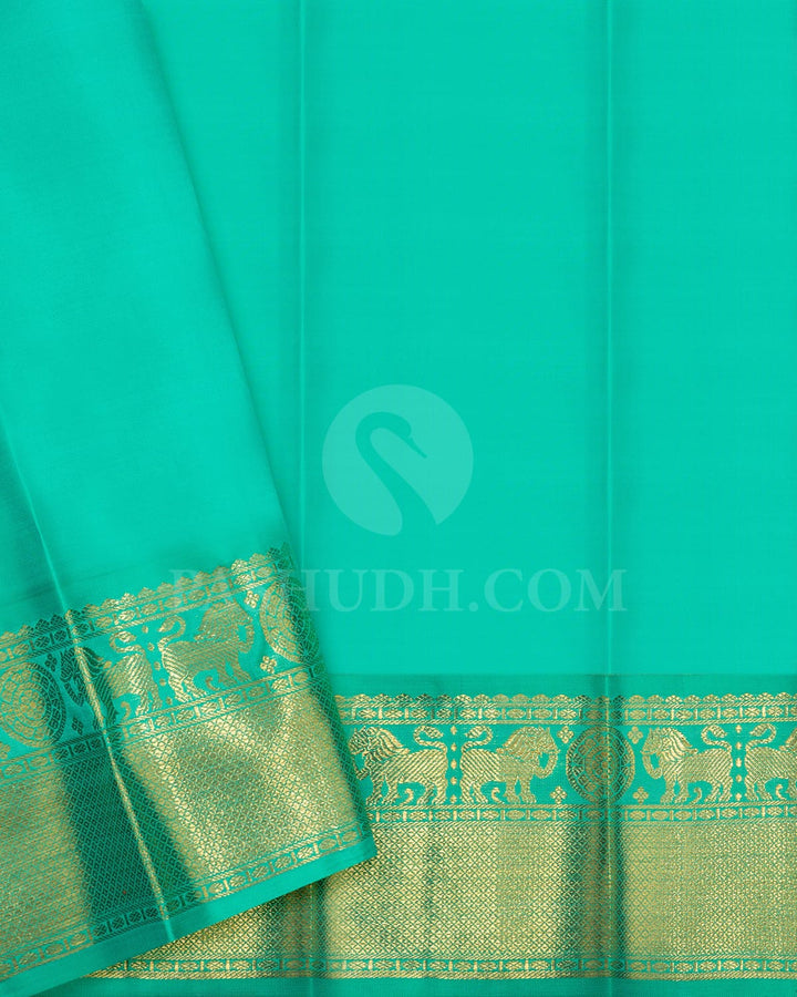Magenta Pink With Sapphire Green Traditional Kanjivaram Silk Saree-SP434