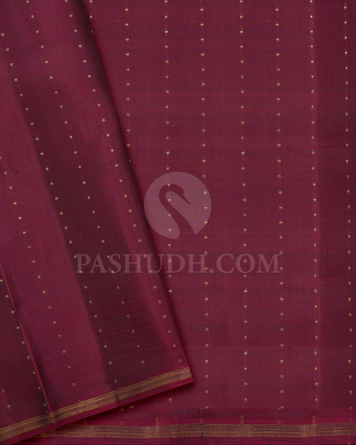Dual Shaded Purple Pure Zari Kanjivaram Silk Saree-SP449
