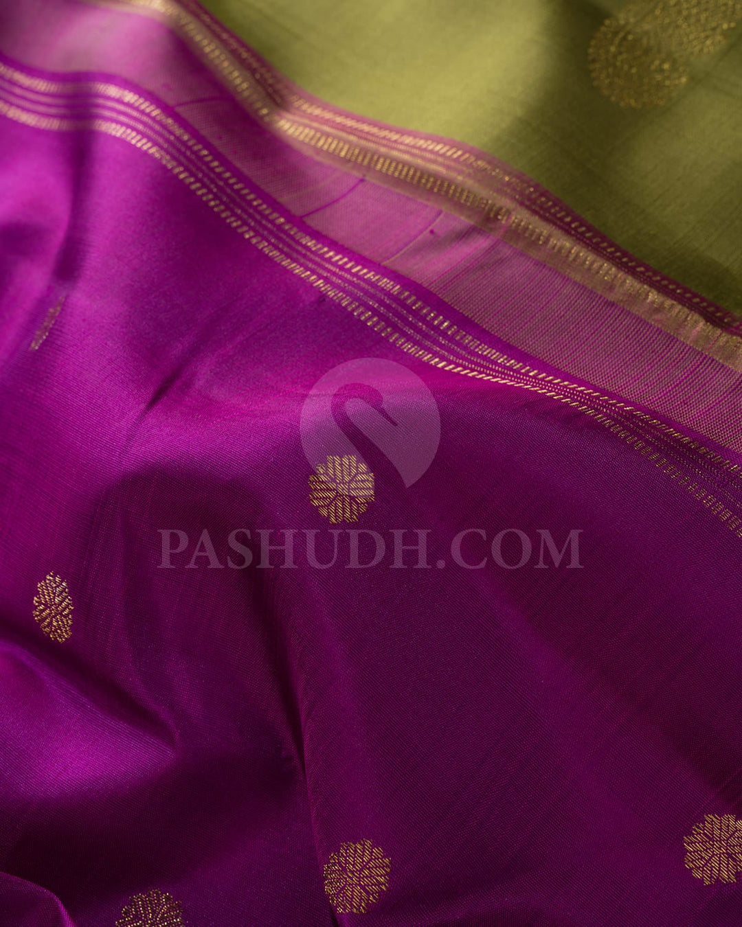 Dual Shaded Purple Pure Zari Kanjivaram Silk Saree-SP449