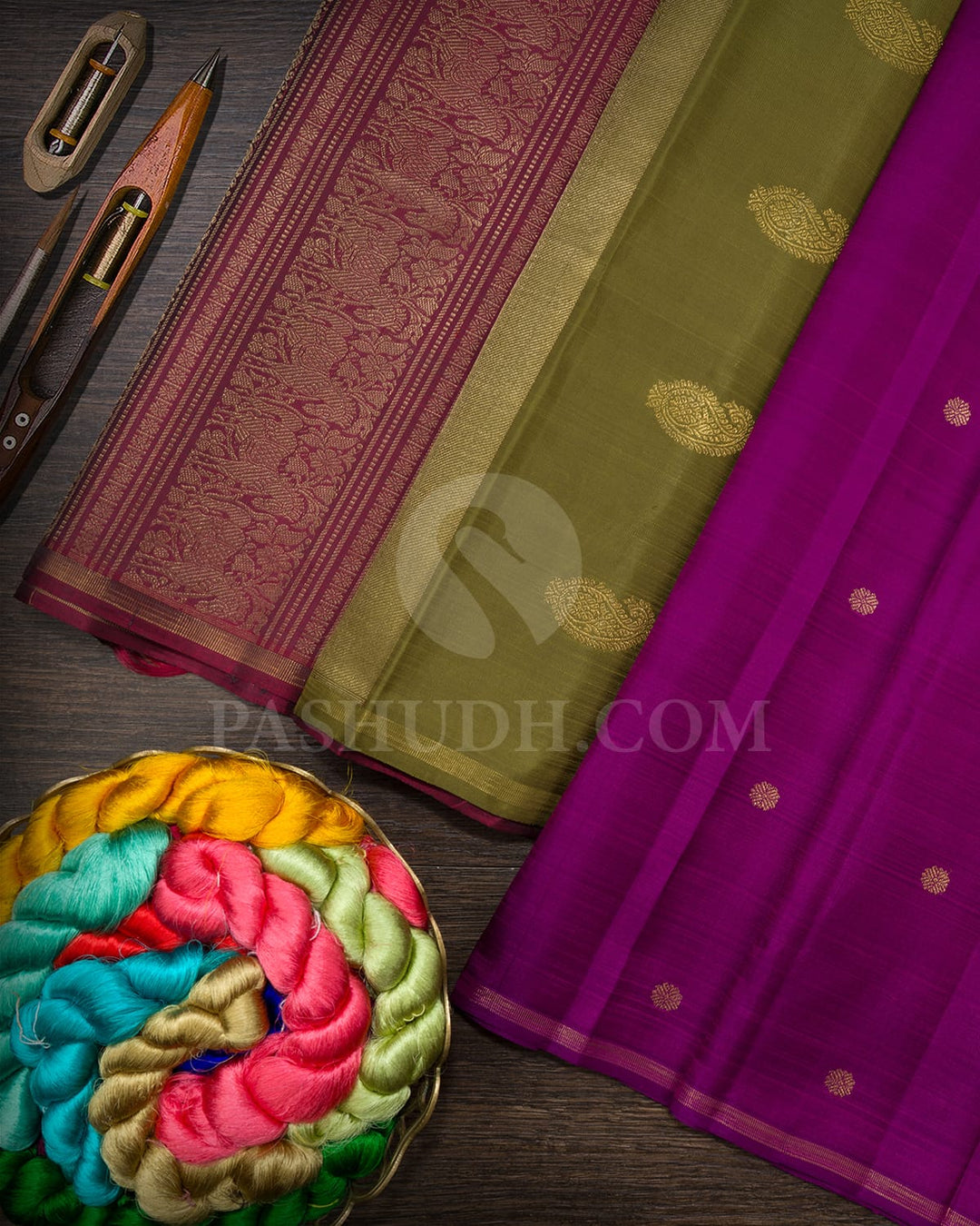 Dual Shaded Purple Pure Zari Kanjivaram Silk Saree-SP449