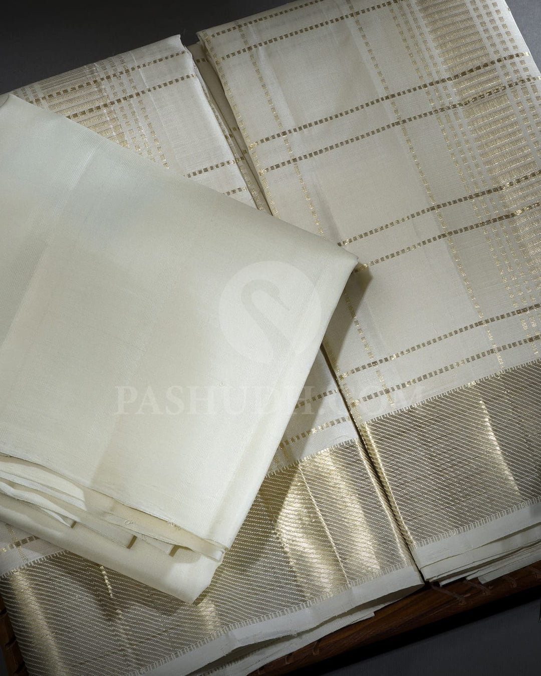 Half White Pure Dhothi Angavastram With Shirt-V53