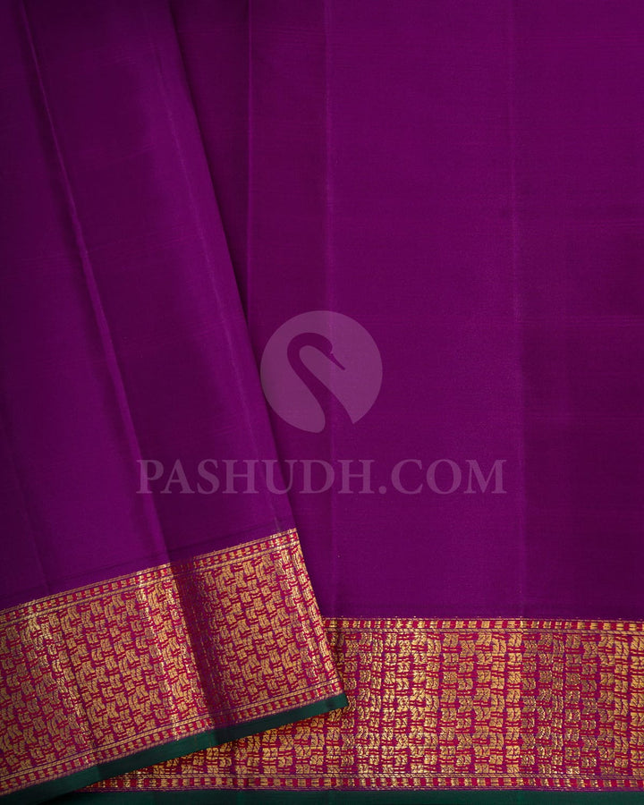 Palatinate Purple With Peach Kanjivaram Silk Saree-DJ446(E)