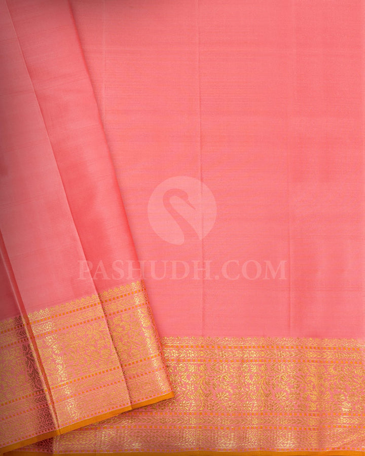 Peachy Pink Kanjivaram Silk Saree-DJ451(C)