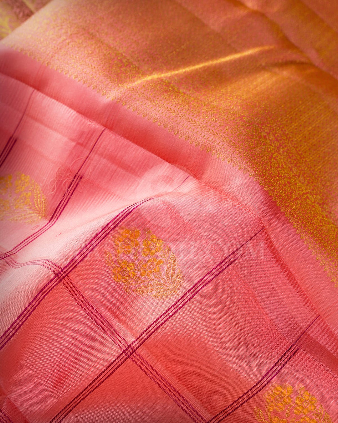 Peachy Pink Kanjivaram Silk Saree-DJ451(C)