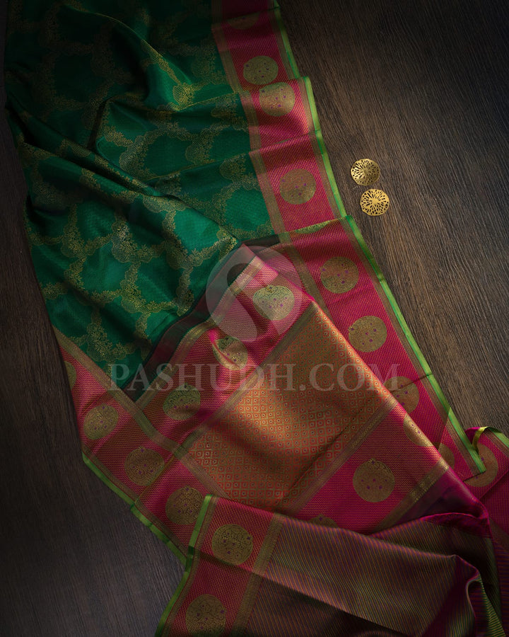 Forest Green Kanjivaram Silk Saree-DJ466(A)