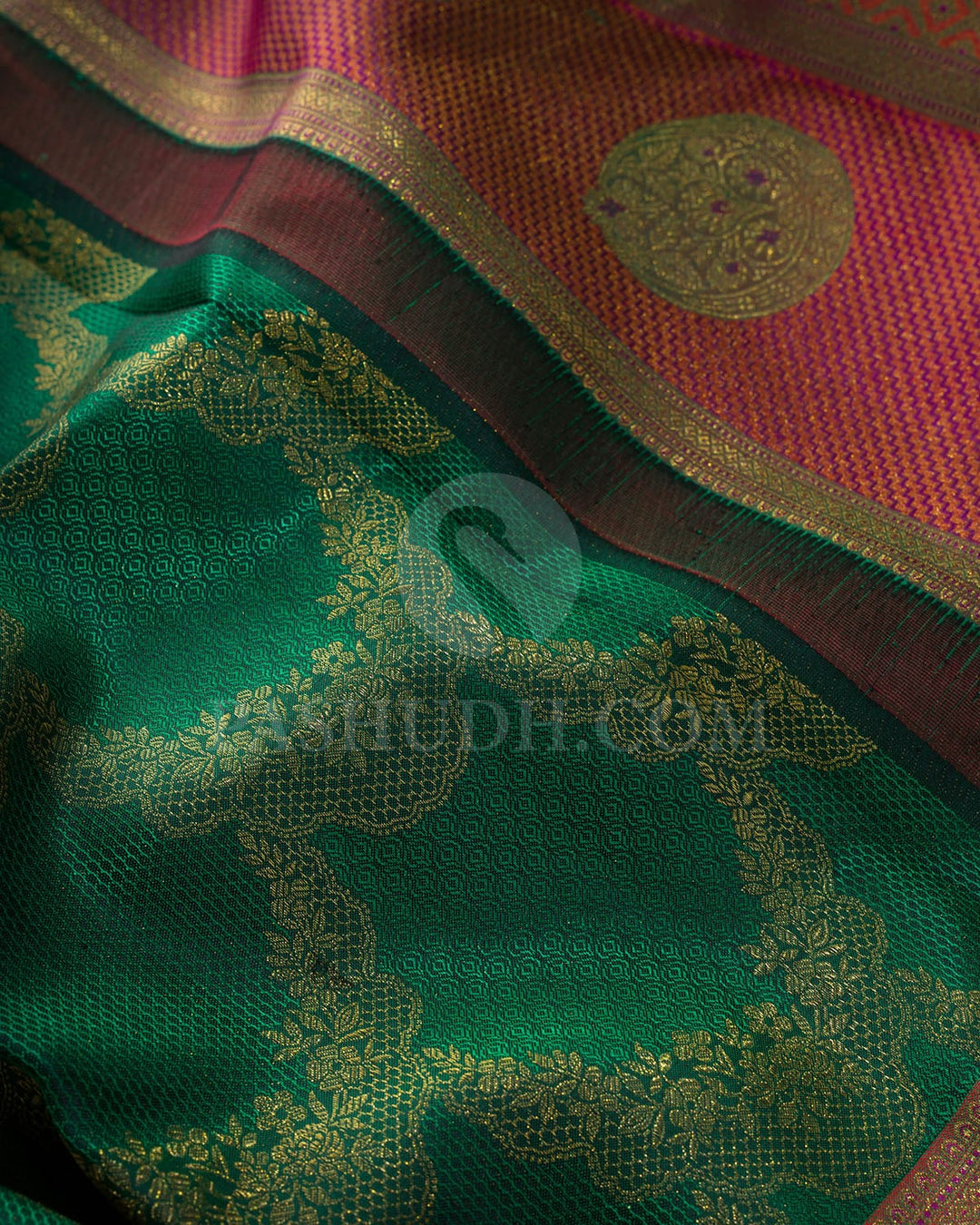Forest Green Kanjivaram Silk Saree-DJ466(A)