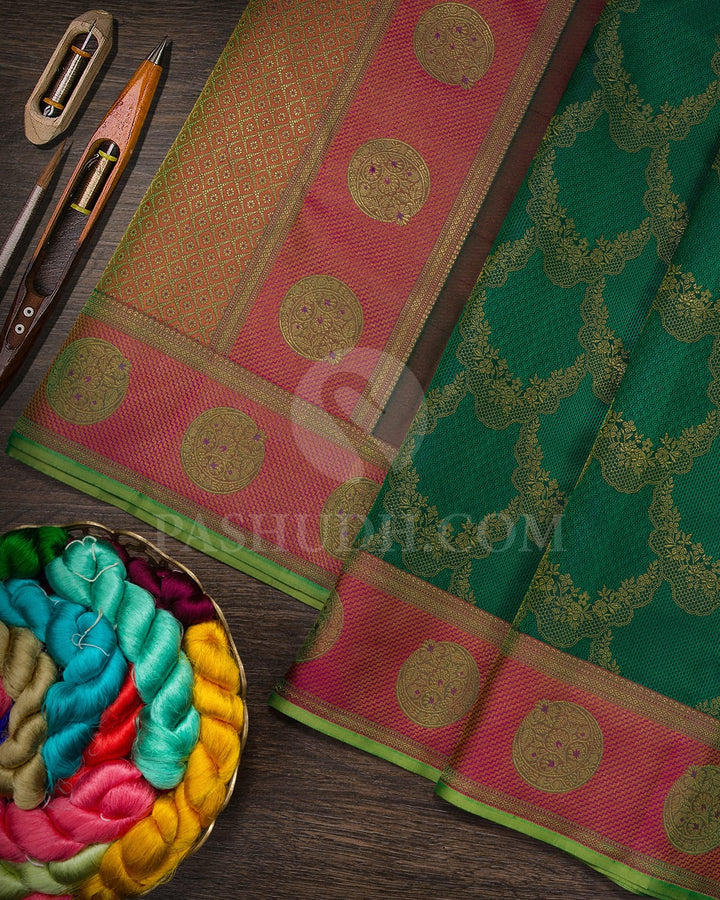 Forest Green Kanjivaram Silk Saree-DJ466(A)