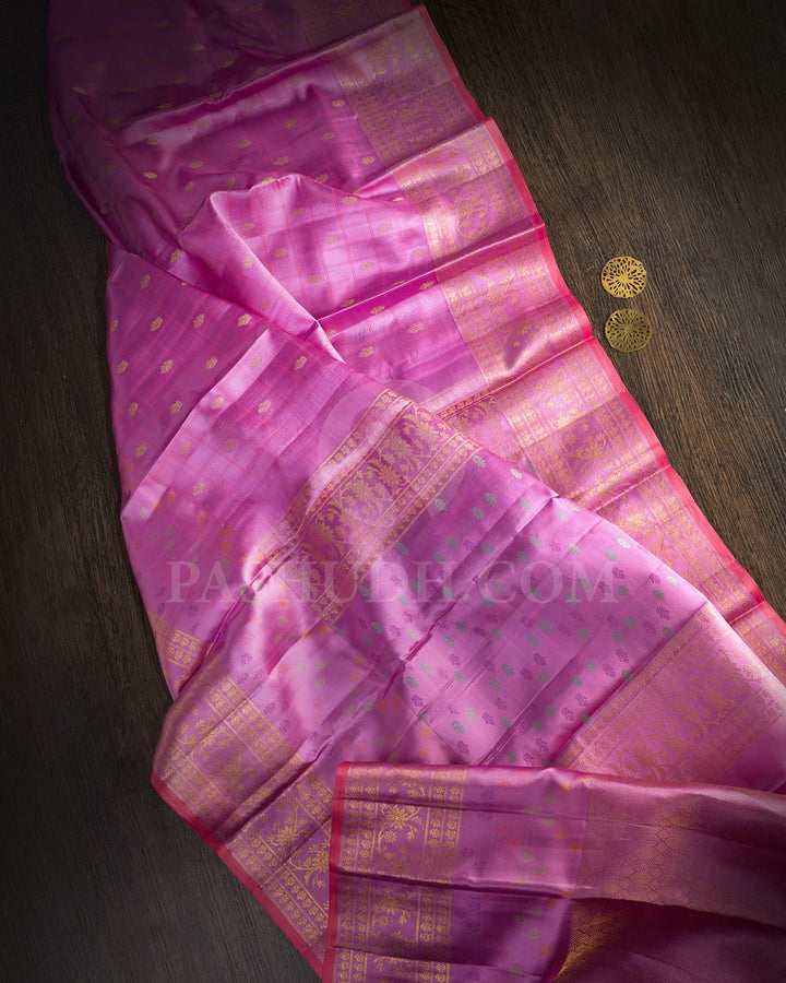 Pastel Lilac Kanjivaram Silk Saree-DJ454(F)