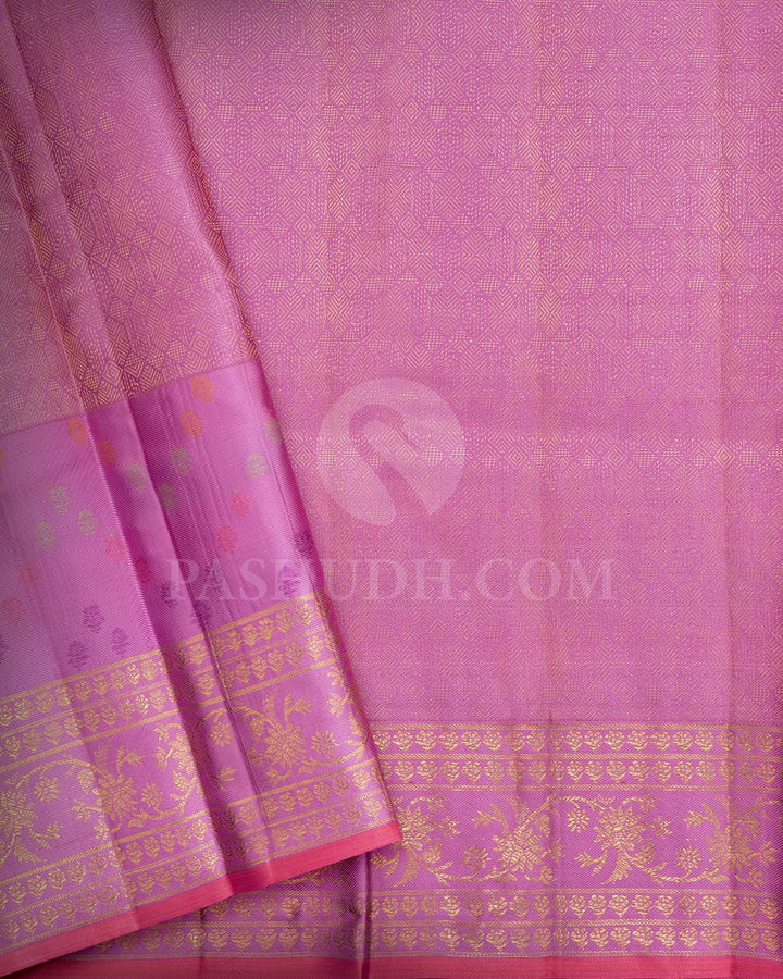 Pastel Lilac Kanjivaram Silk Saree-DJ454(F)