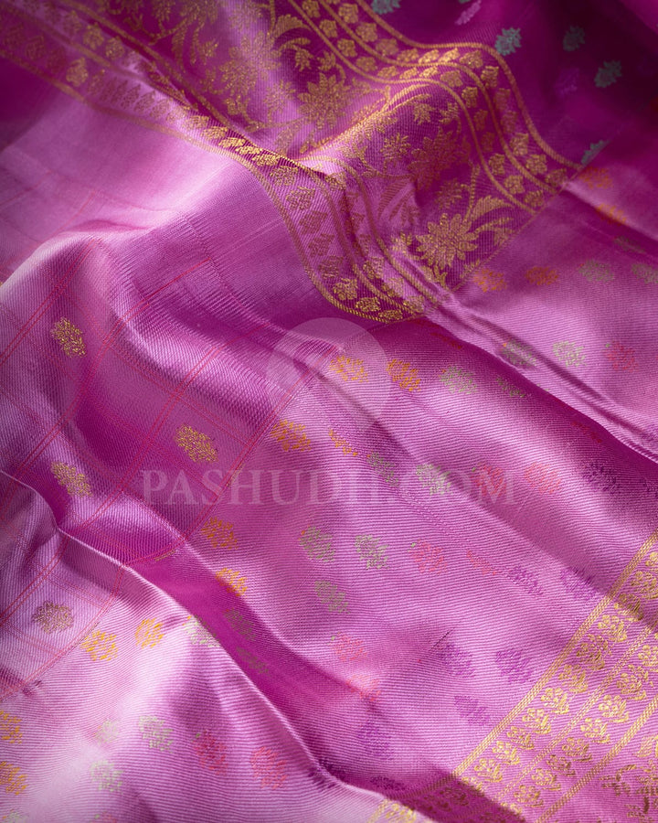 Pastel Lilac Kanjivaram Silk Saree-DJ454(F)