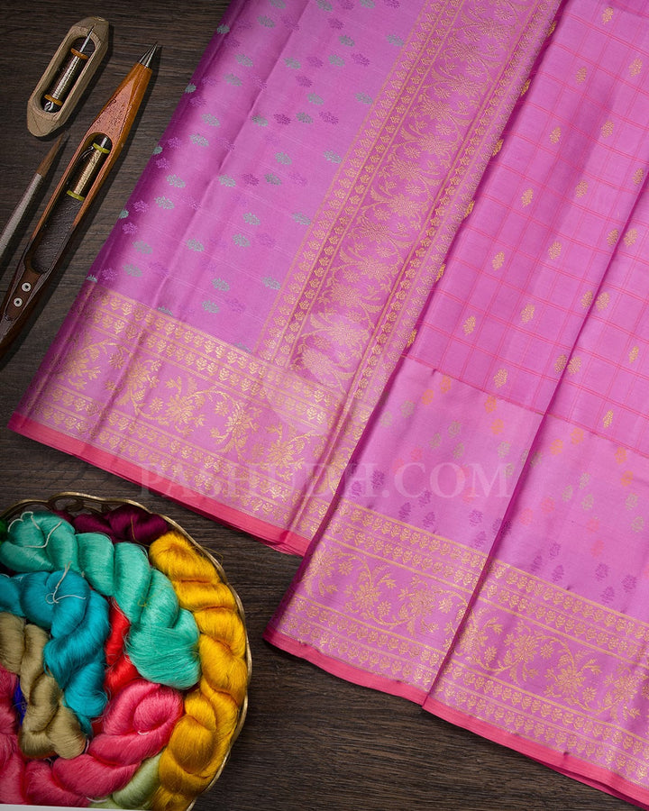 Pastel Lilac Kanjivaram Silk Saree-DJ454(F)