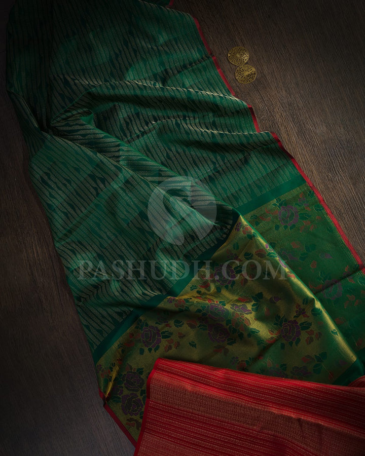 Bottle Green Kanjivaram Silk Saree-DJ464(A)