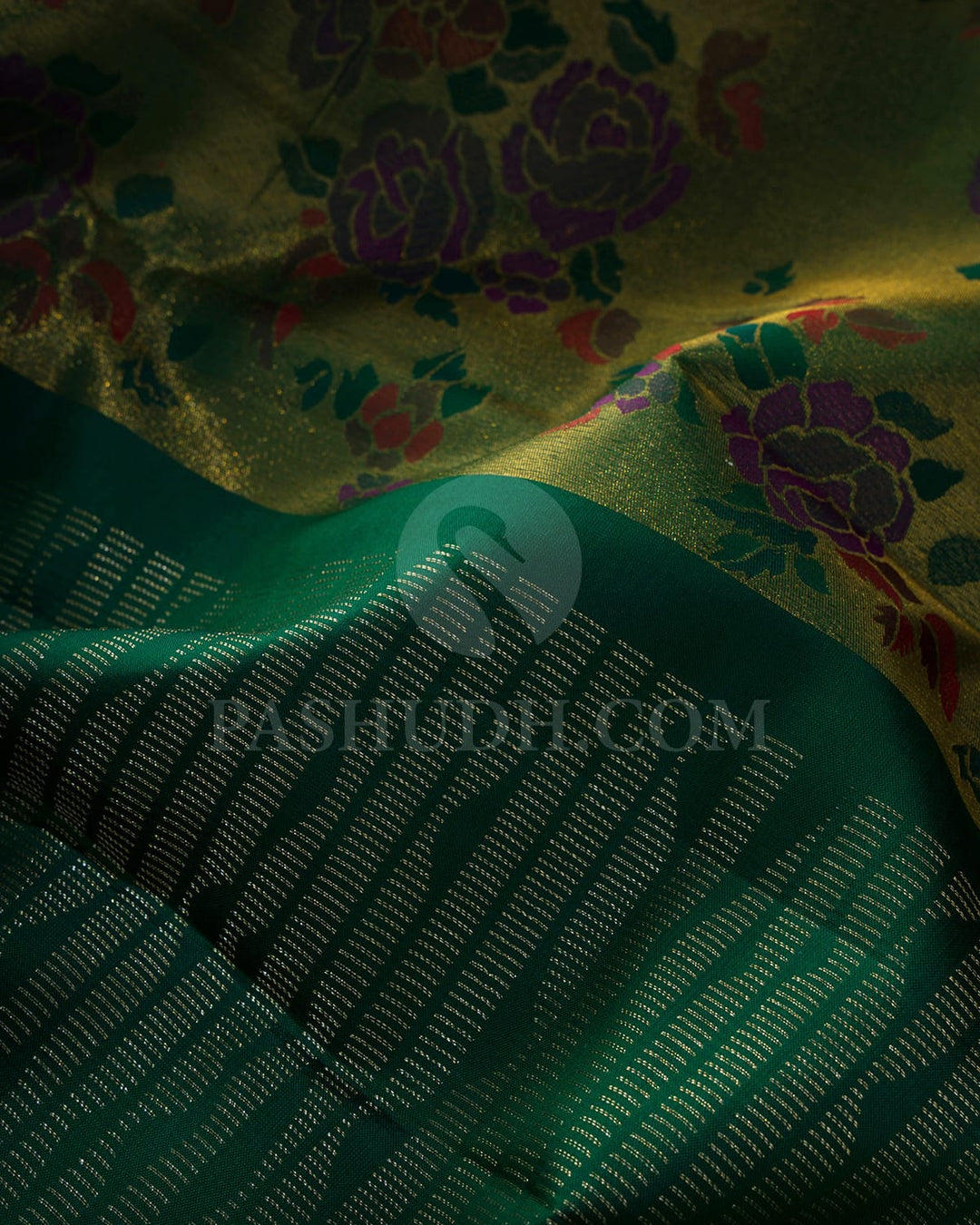 Bottle Green Kanjivaram Silk Saree-DJ464(A)