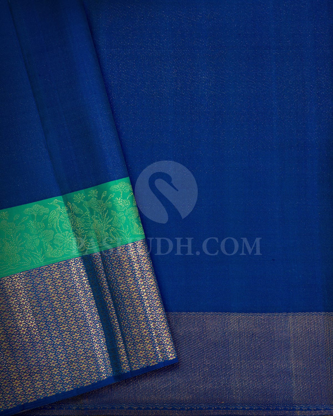 Dual Shaded Peacock Green Kanjivaram Silk Saree-D710(A)