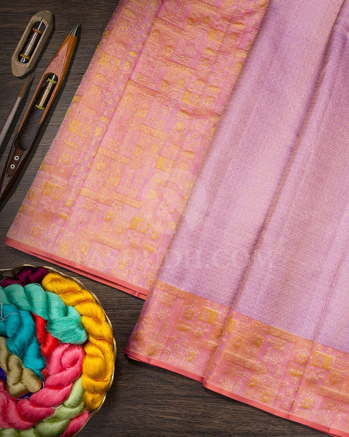 Lavender Kanjivaram Silk Saree-D684(D)
