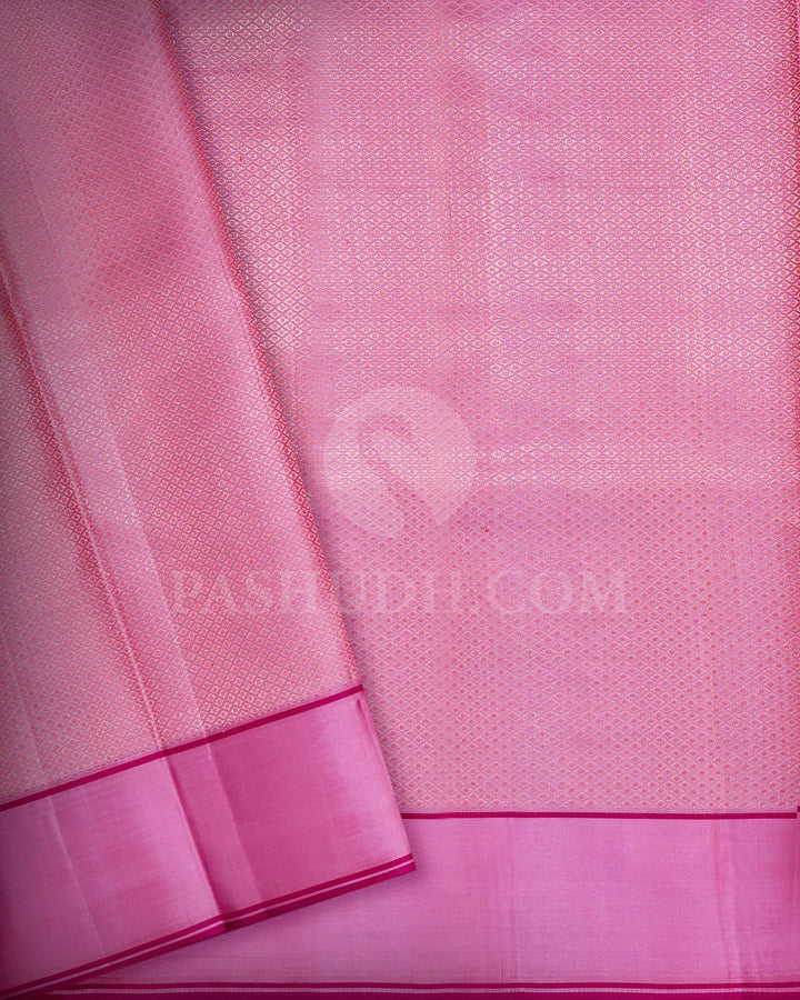Peachy Pink Kanjivaram Silk Saree-DJ452(G)