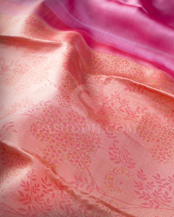 Peachy Pink Kanjivaram Silk Saree-DJ452(G)