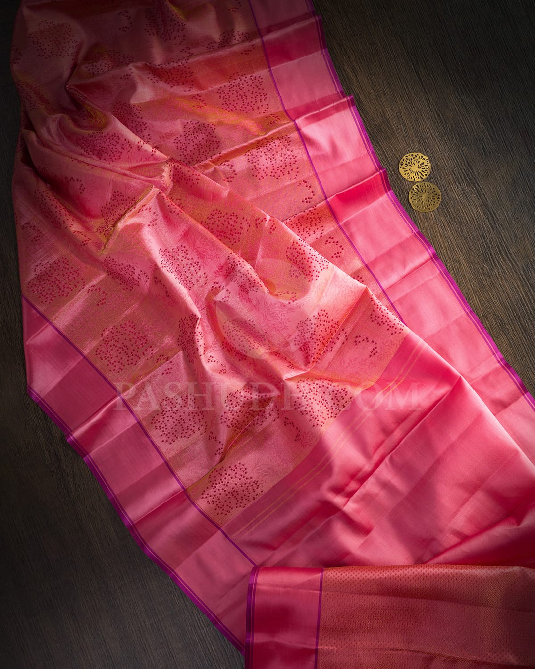 Salmon Pink Kanjivaram Silk Saree-DJ452(H)
