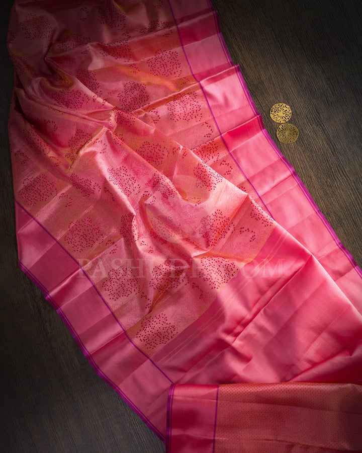 Salmon Pink Kanjivaram Silk Saree-DJ452(H)