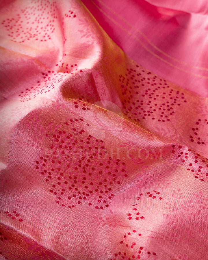 Salmon Pink Kanjivaram Silk Saree-DJ452(H)
