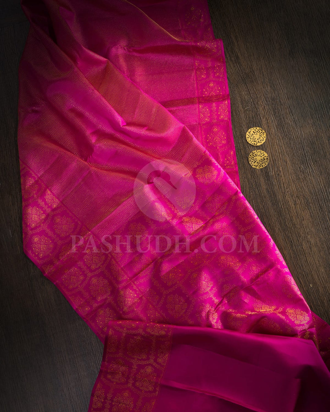Rani Pink Kanjivaram Silk Saree-D683(E)
