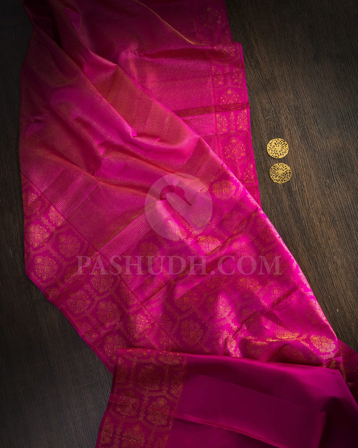 Rani Pink Kanjivaram Silk Saree-D683(E)