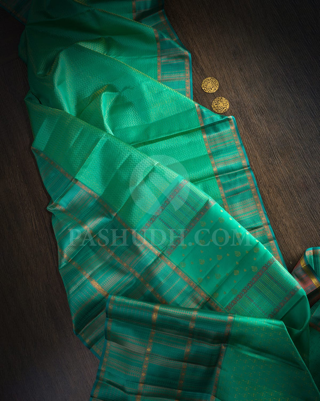 Seafoam Green Kanjivaram Silk Saree-DJ457(C)