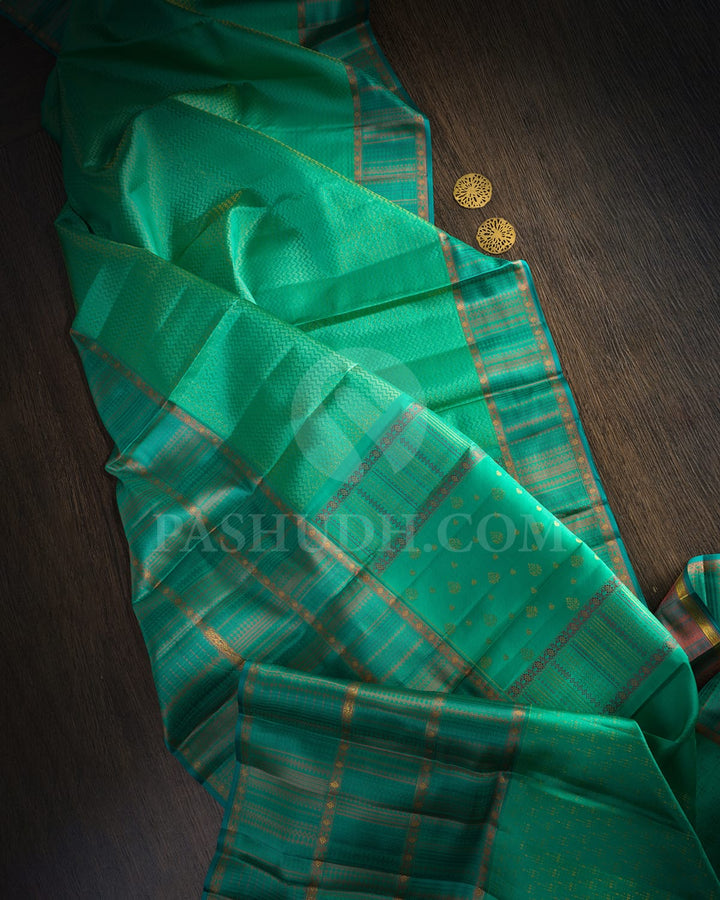 Seafoam Green Kanjivaram Silk Saree-DJ457(C)