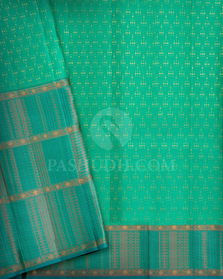Seafoam Green Kanjivaram Silk Saree-DJ457(C)
