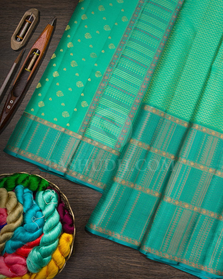 Seafoam Green Kanjivaram Silk Saree-DJ457(C)