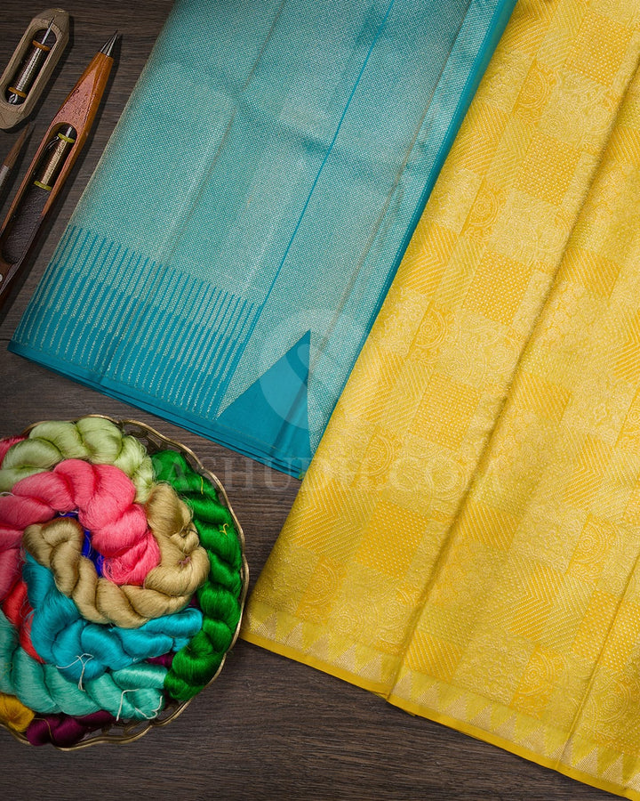 Canary Yellow Kanjivaram Silk Saree-D706(C)