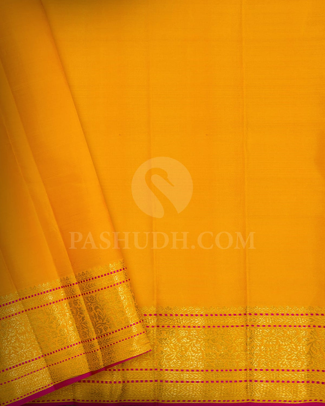 Sunflower Yellow Kanjivaram Silk Saree-DJ451(B)