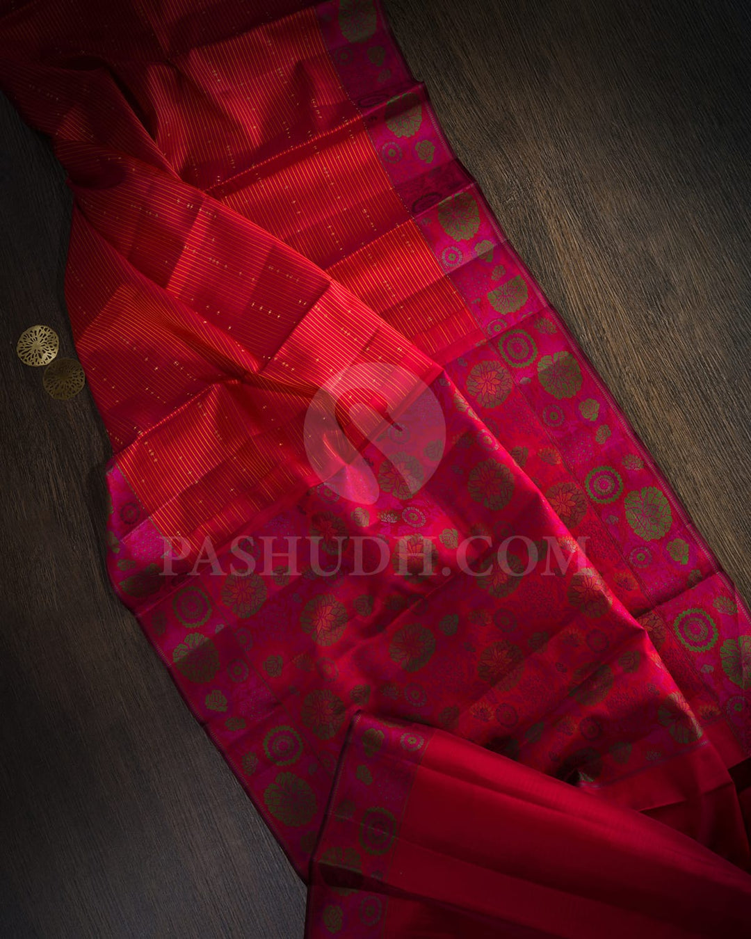 Bold Red Meenakari Kanjivaram Silk Saree-DJ461(A)