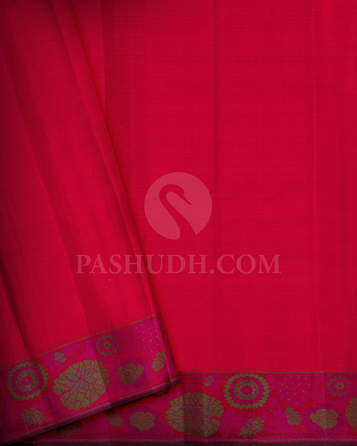 Bold Red Meenakari Kanjivaram Silk Saree-DJ461(A)