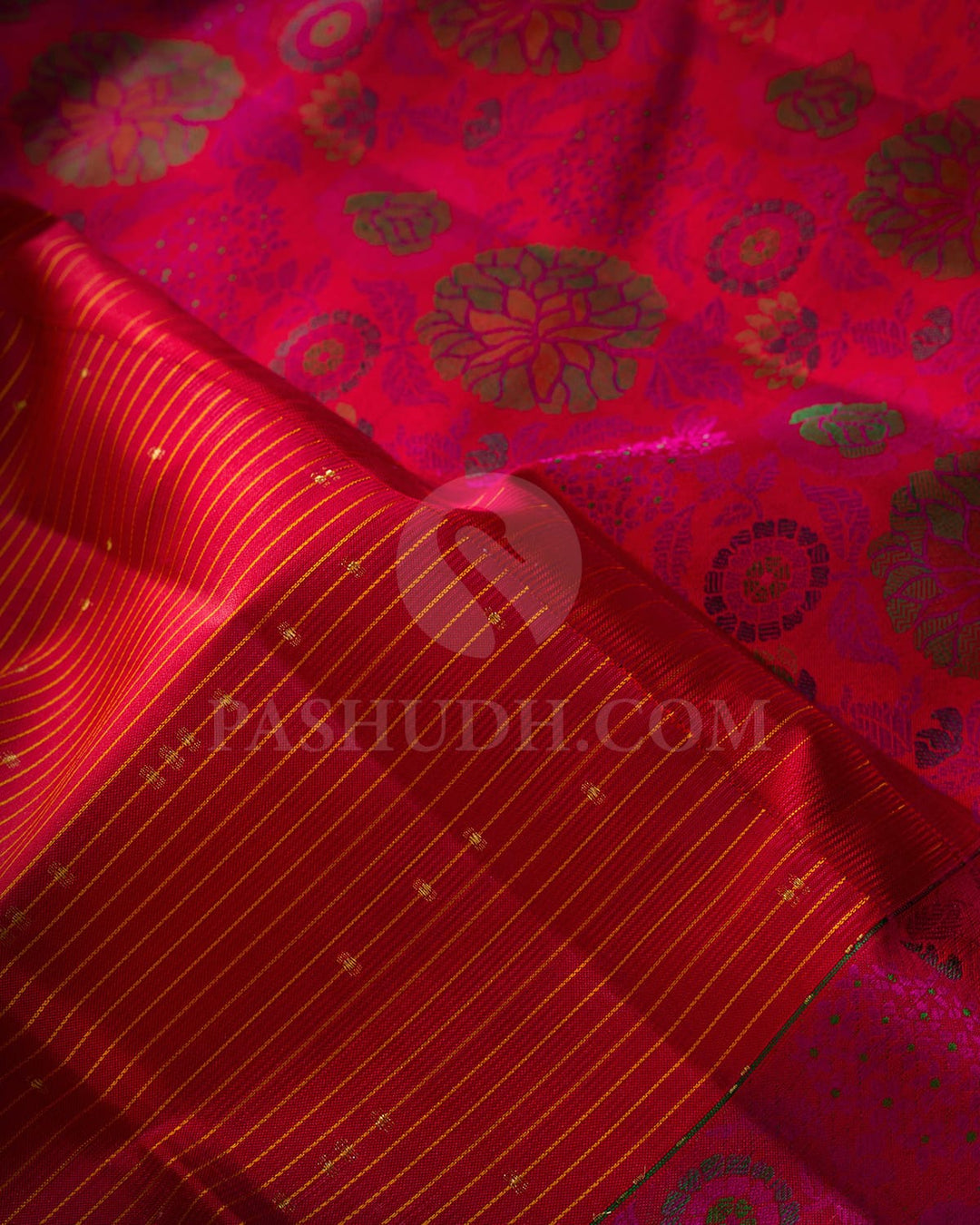 Bold Red Meenakari Kanjivaram Silk Saree-DJ461(A)