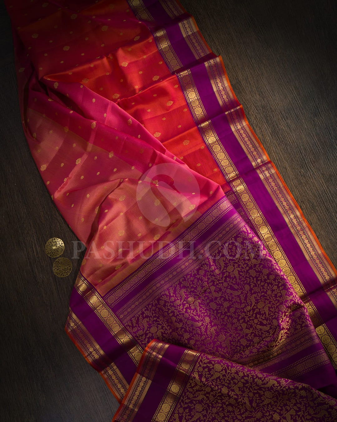 Multicolored Mubbagam Kanjivaram Silk Saree-DJ465(A)