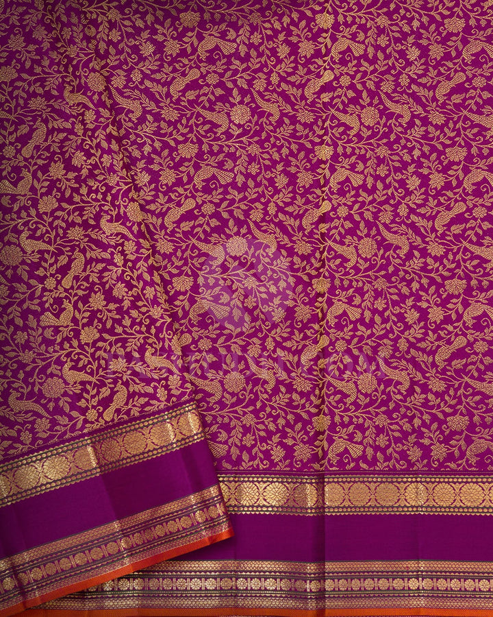 Multicolored Mubbagam Kanjivaram Silk Saree-DJ465(A)